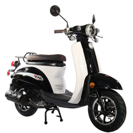 Free Shipping! X-PRO Milan 50 50cc Moped Scooter with 10" Wheels, Electric/Kick Start, Large Headlight! Assembled In Crate!
