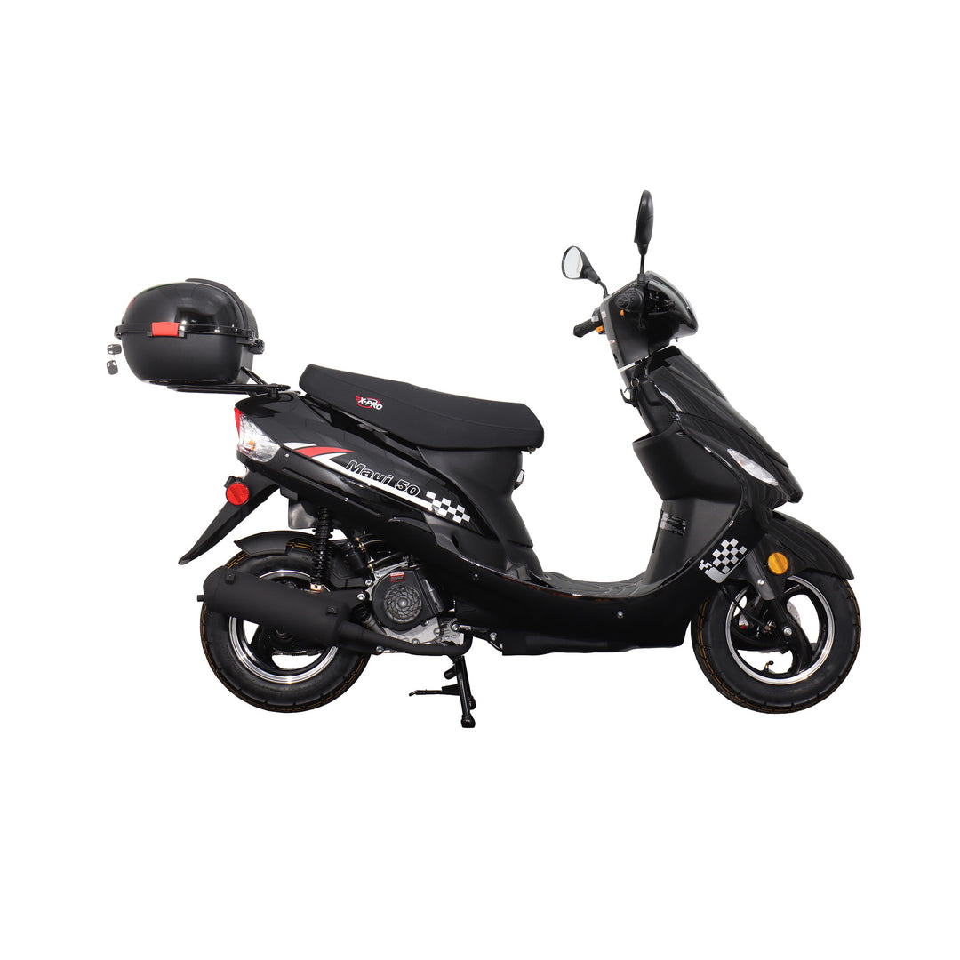 Free Shipping! X-PRO Maui 50cc Moped Scooter with 10" Aluminum Wheels, Rear Trunk, Electric/Kick Start!