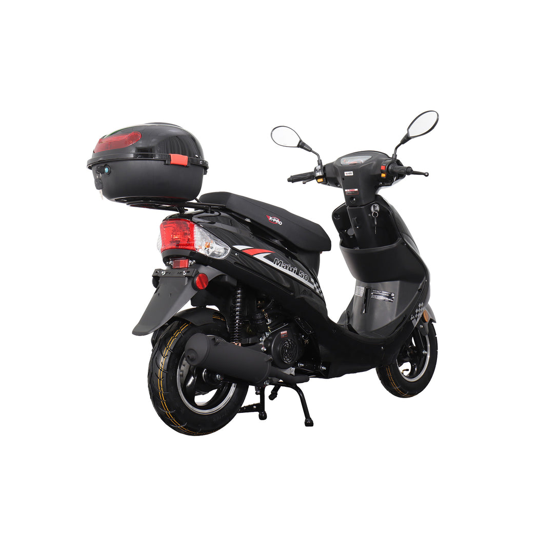 Free Shipping! X-PRO Maui 50cc Moped Scooter with 10" Aluminum Wheels, Rear Trunk, Electric/Kick Start!