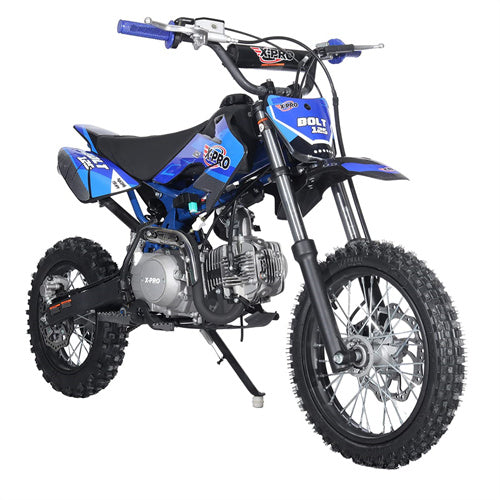 Free Shipping! X-PRO Bolt 125cc Dirt Bike with 4-Speed Manual Transmission, Kick Start, Big 14in/12in Tires! Zongshen Brand Engine!