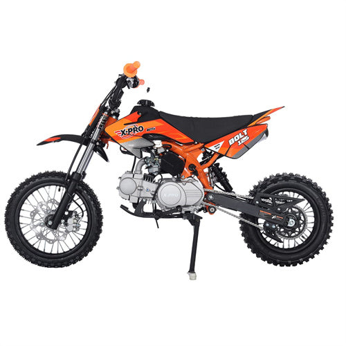 Free Shipping! X-PRO Bolt 125cc Dirt Bike with 4-Speed Semi-Automatic Transmission, Kick Start, Big 14in/12in Tires! Zongshen Brand Engine!