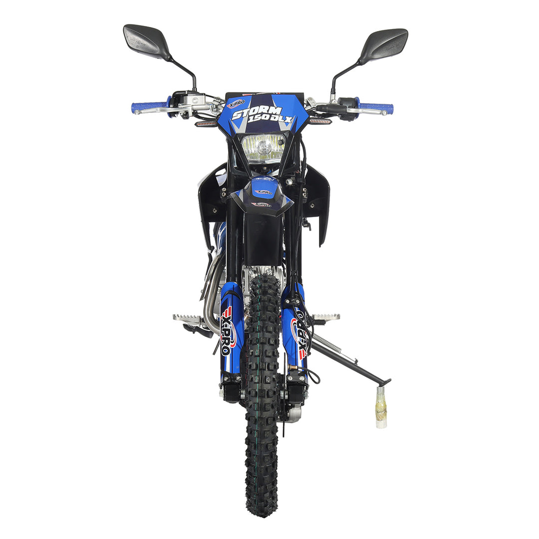 Free Shipping! X-PRO Storm DLX 150 Dirt Bike with All Lights, 4-Speed Manual Transmission, Electric/Kick Start, Big 19in/16in Tires!