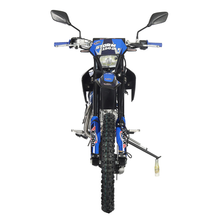 Free Shipping! X-PRO Storm DLX 150 Dirt Bike with All Lights, 4-Speed Manual Transmission, Electric/Kick Start, Big 19in/16in Tires!