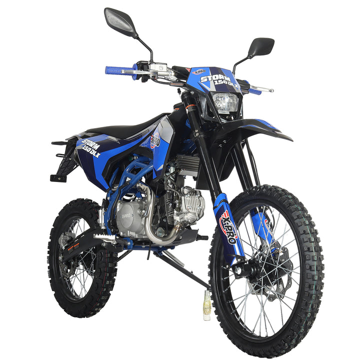 Free Shipping! X-PRO Storm DLX 150 Dirt Bike with All Lights, 4-Speed Manual Transmission, Electric/Kick Start, Big 19in/16in Tires!