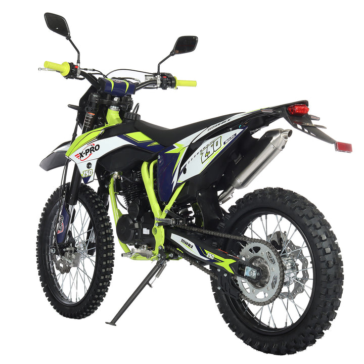 Free Shipping! X-PRO Titan 250 DLX 250cc Dirt Bike with All Lights and 5-Speed Manual Transmission,  Electric/Kick Start! Big 21in/18in Wheels! Zongshen Brand Engine!
