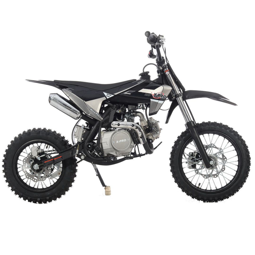 Free Shipping! X-PRO X29 110cc K013 Dirt Bike with Automatic Transmission, Electric Start, Big 14in/12in Tires! Cradle Type Steel Tube Frame!