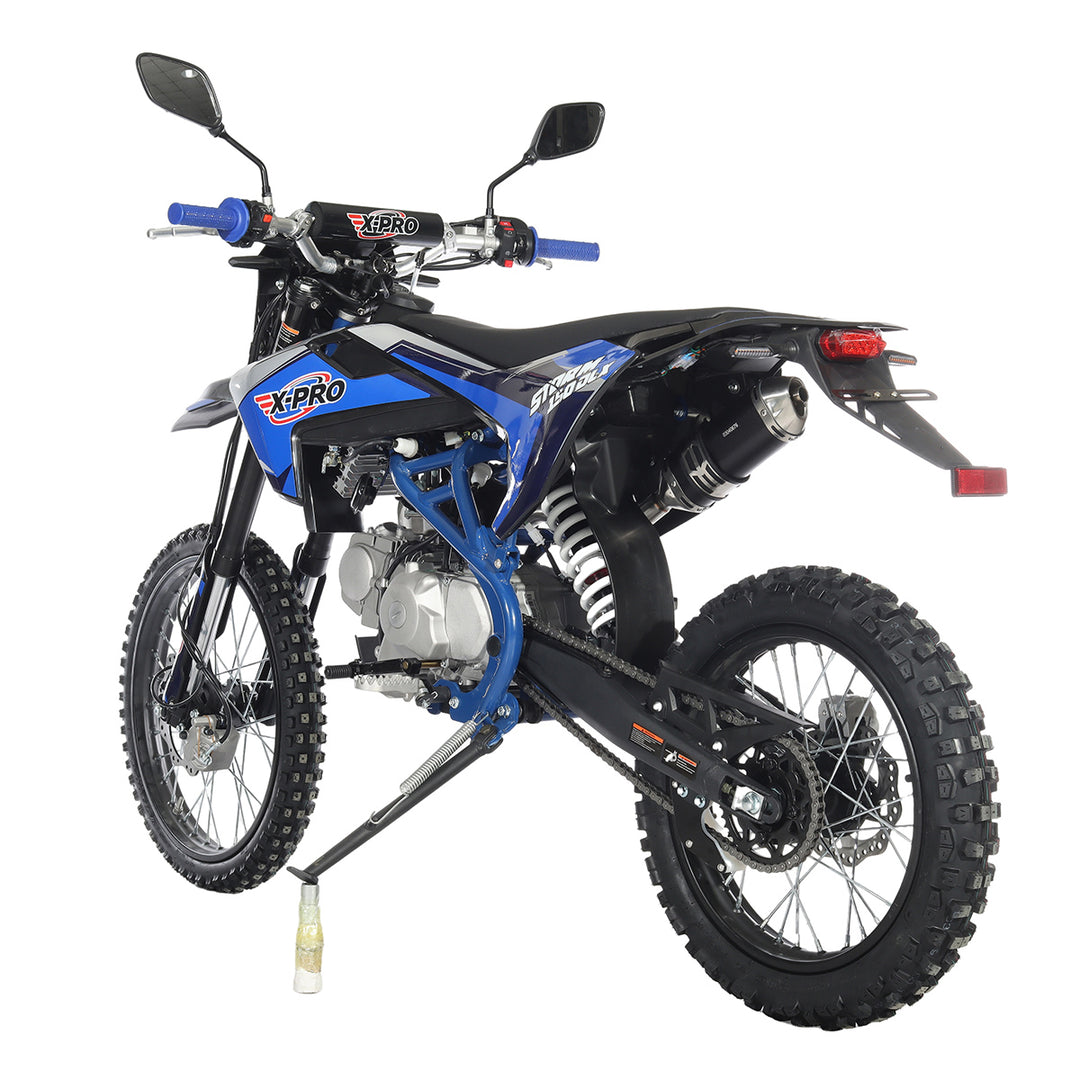 Free Shipping! X-PRO Storm DLX 150 Dirt Bike with All Lights, 4-Speed Manual Transmission, Electric/Kick Start, Big 19in/16in Tires!
