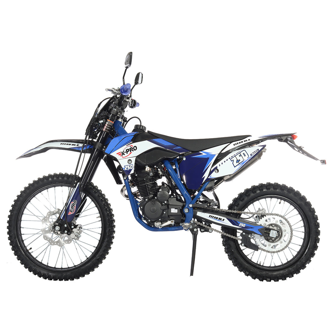 Free Shipping! X-PRO Titan 250 DLX 250cc Dirt Bike with All Lights and 5-Speed Manual Transmission,  Electric/Kick Start! Big 21in/18in Wheels! Zongshen Brand Engine!
