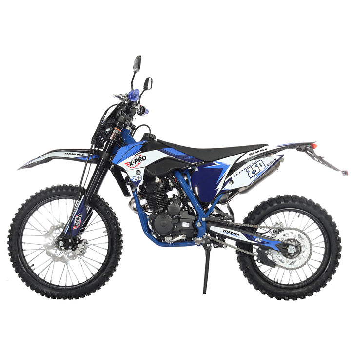 Free Shipping! X-PRO Titan 250 DLX 250cc Dirt Bike with All Lights and 5-Speed Manual Transmission,  Electric/Kick Start! Big 21in/18in Wheels! Zongshen Brand Engine!