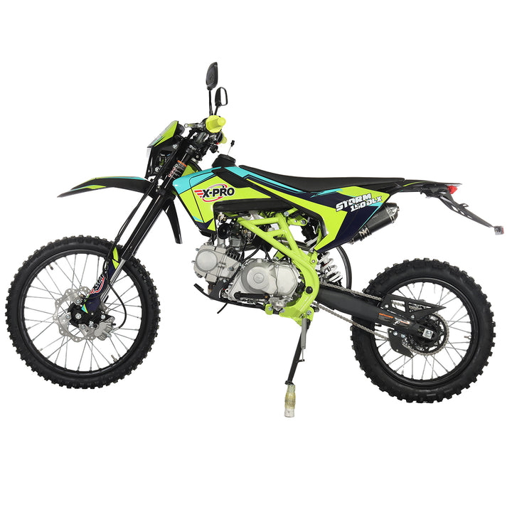 Free Shipping! X-PRO Storm DLX 150 Dirt Bike with All Lights, 4-Speed Manual Transmission, Electric/Kick Start, Big 19in/16in Tires!