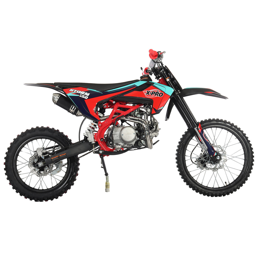Free Shipping! X-PRO Storm 150 Dirt Bike with 4-Speed Manual Transmission, Electric/Kick Start, Big 19in/16in Tires!