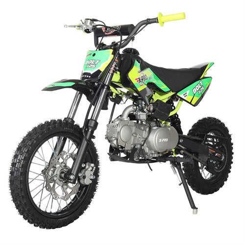 Free Shipping! X-PRO Bolt 125cc Dirt Bike with 4-Speed Semi-Automatic Transmission, Kick Start, Big 14in/12in Tires! Zongshen Brand Engine!