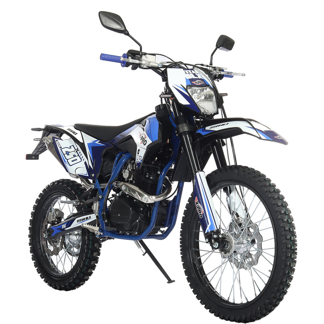 Free Shipping! X-PRO Titan 250 DLX 250cc Dirt Bike with All Lights and 5-Speed Manual Transmission,  Electric/Kick Start! Big 21in/18in Wheels! Zongshen Brand Engine!