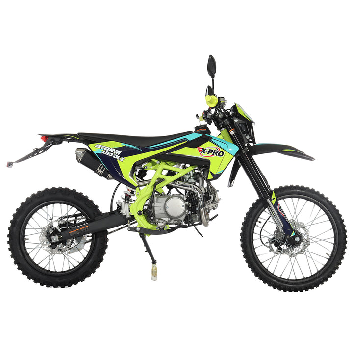 Free Shipping! X-PRO Storm DLX 150 Dirt Bike with All Lights, 4-Speed Manual Transmission, Electric/Kick Start, Big 19in/16in Tires!
