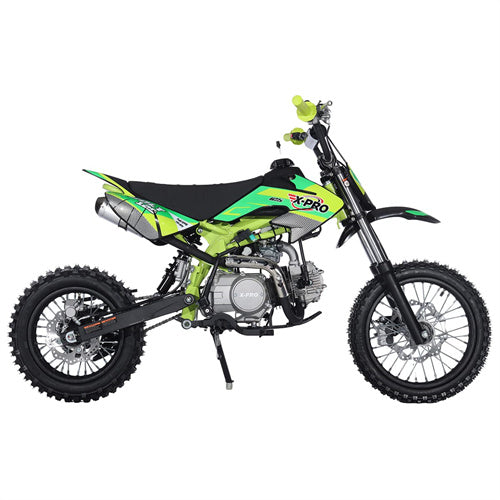 Free Shipping! X-PRO Bolt 125cc Dirt Bike with 4-Speed Semi-Automatic Transmission, Kick Start, Big 14in/12in Tires! Zongshen Brand Engine!