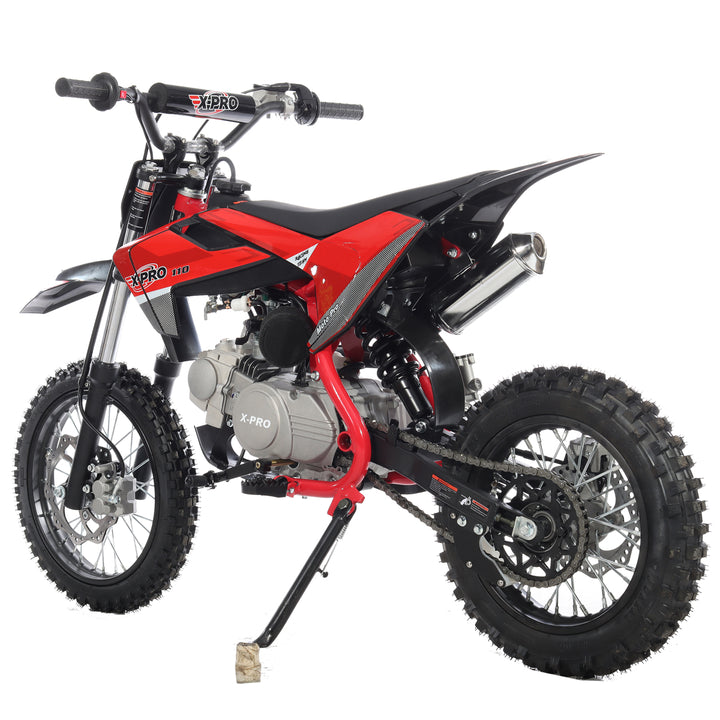 Free Shipping! X-PRO X29 110cc K013 Dirt Bike with Automatic Transmission, Electric Start, Big 14in/12in Tires! Cradle Type Steel Tube Frame!
