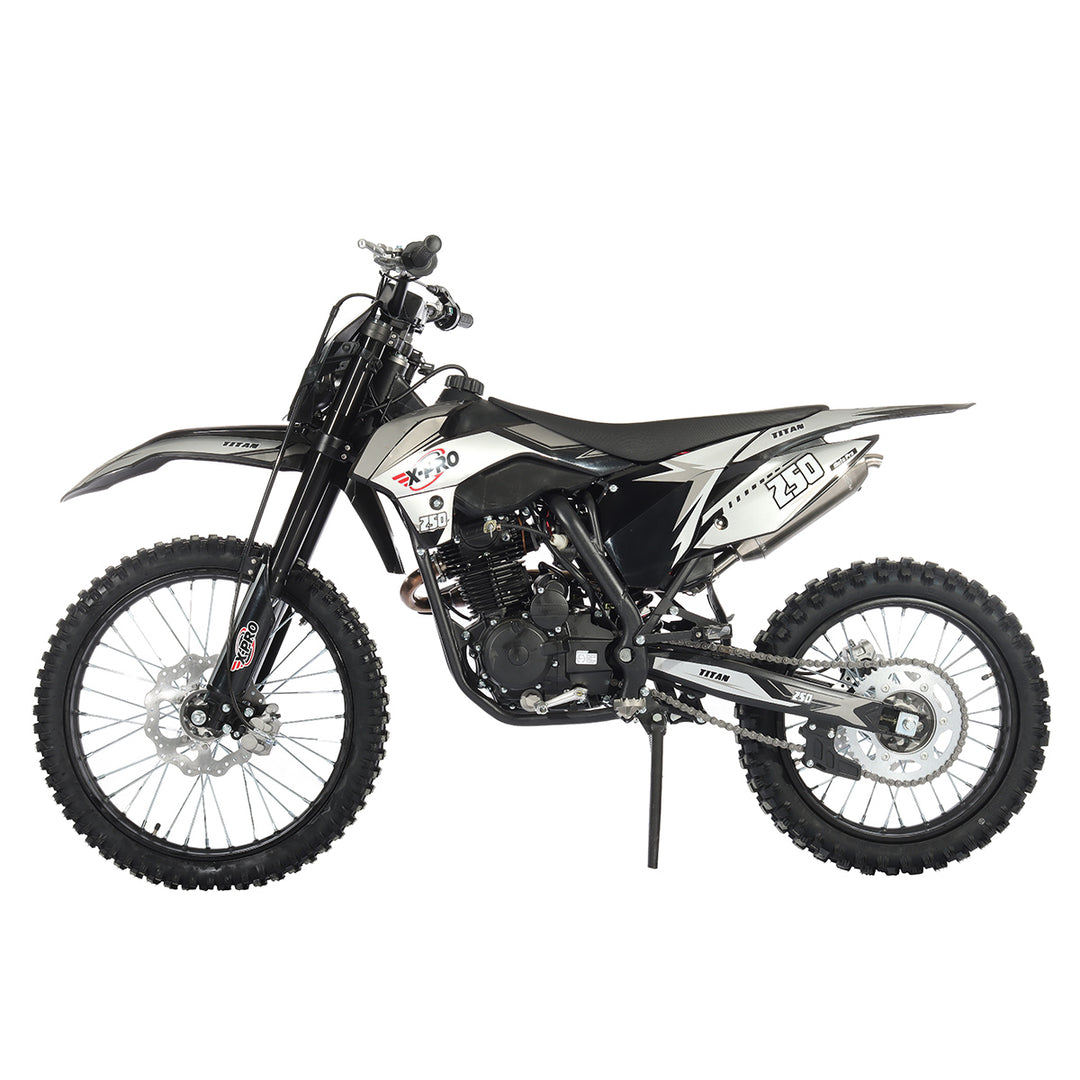 Free Shipping! X-PRO Titan 250cc Dirt Bike with LED Headlight, 5-Speed Manual Transmission, Electric/Kick Start! Big 21in/18in Wheels! Zongshen Brand Engine!