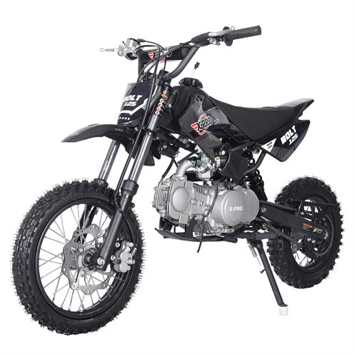 Free Shipping! X-PRO Bolt 125cc Dirt Bike with 4-Speed Manual Transmission, Kick Start, Big 14in/12in Tires! Zongshen Brand Engine!