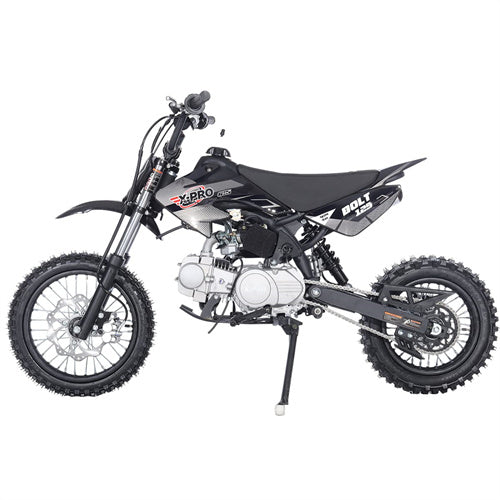 Free Shipping! X-PRO Bolt 125cc Dirt Bike with 4-Speed Manual Transmission, Kick Start, Big 14in/12in Tires! Zongshen Brand Engine!