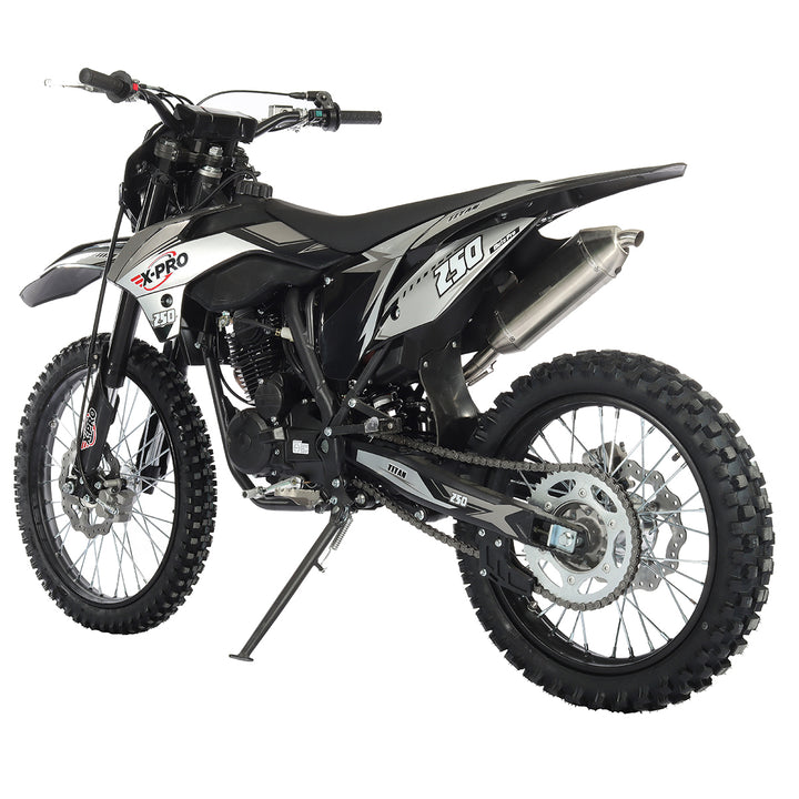 Free Shipping! X-PRO Titan 250cc Dirt Bike with LED Headlight, 5-Speed Manual Transmission, Electric/Kick Start! Big 21in/18in Wheels! Zongshen Brand Engine!