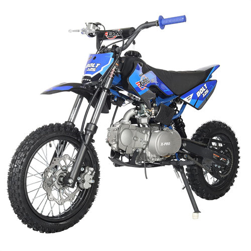 Free Shipping! X-PRO Bolt 125cc Dirt Bike with 4-Speed Semi-Automatic Transmission, Kick Start, Big 14in/12in Tires! Zongshen Brand Engine!