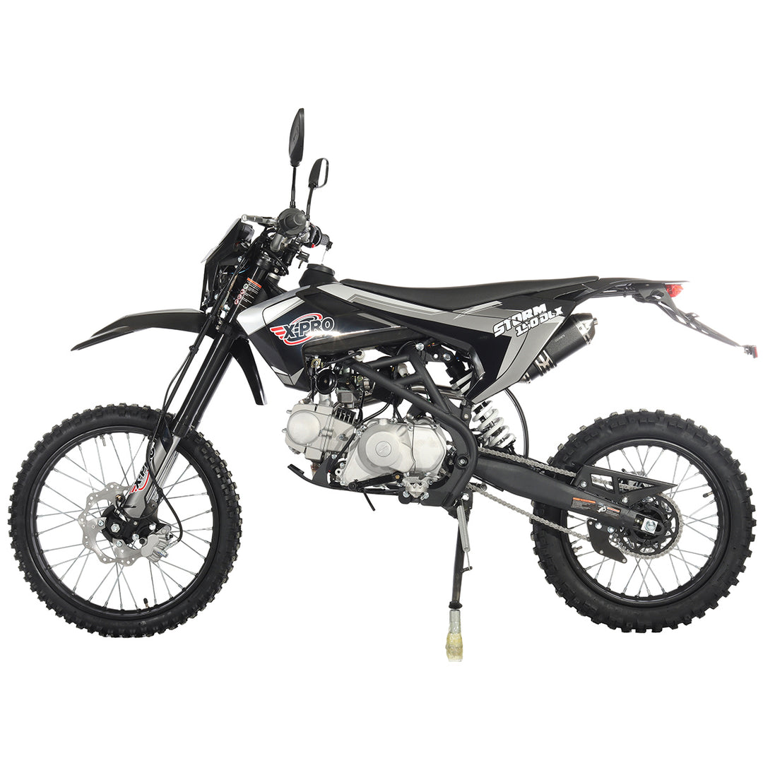 Free Shipping! X-PRO Storm DLX 150 Dirt Bike with All Lights, 4-Speed Manual Transmission, Electric/Kick Start, Big 19in/16in Tires!