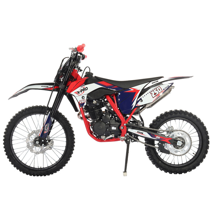 Free Shipping! X-PRO Titan 250cc Dirt Bike with LED Headlight, 5-Speed Manual Transmission, Electric/Kick Start! Big 21in/18in Wheels! Zongshen Brand Engine!