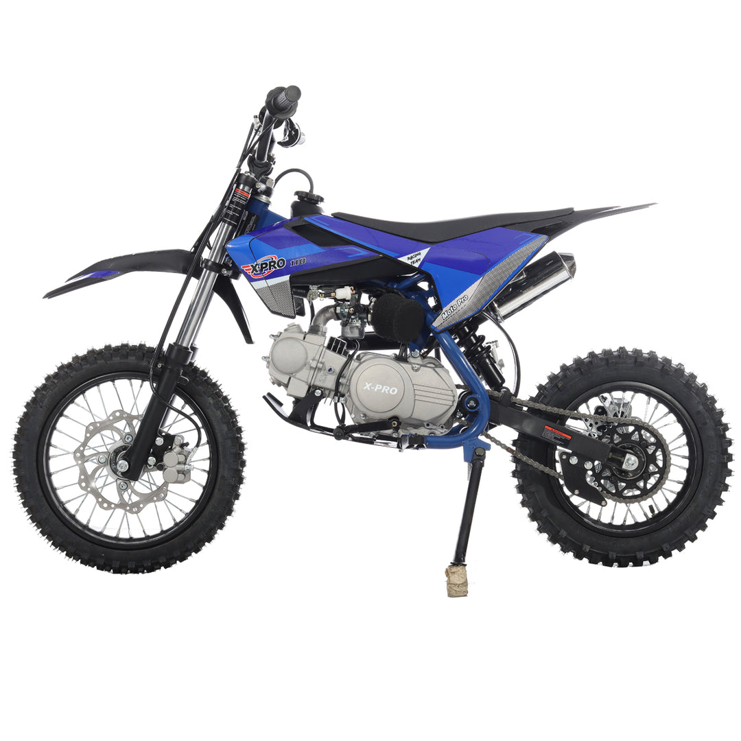 Free Shipping! X-PRO X29 110cc K013 Dirt Bike with Automatic Transmission, Electric Start, Big 14in/12in Tires! Cradle Type Steel Tube Frame!
