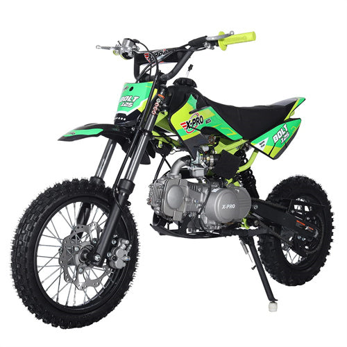 Free Shipping! X-PRO Bolt 125cc Dirt Bike with 4-Speed Manual Transmission, Kick Start, Big 14in/12in Tires! Zongshen Brand Engine!