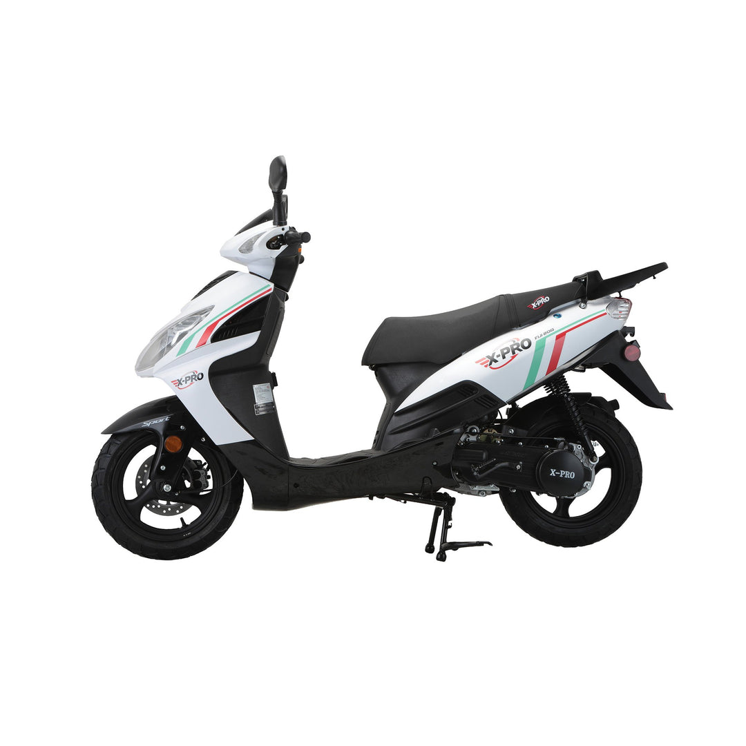 Free Shipping! X-PRO Fiji 200 Moped Scooter with 13" Aluminum Wheels! Electric/Kick Start!