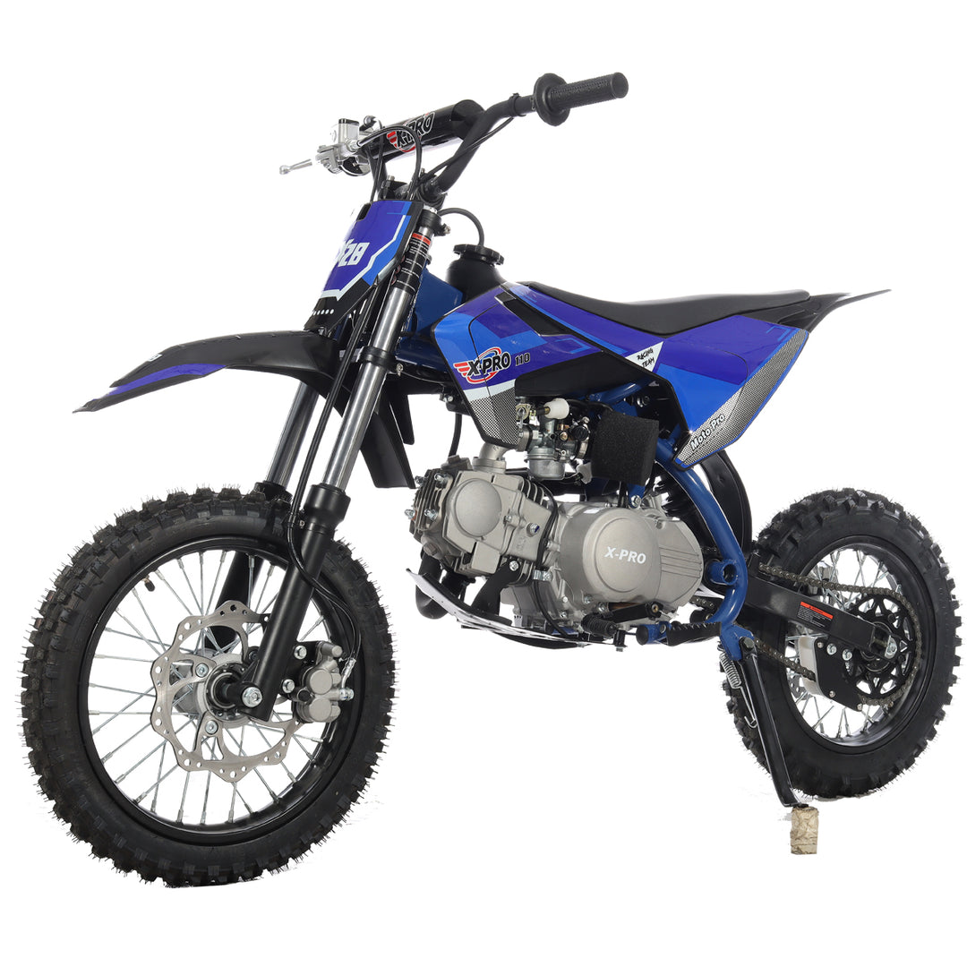 Free Shipping! X-PRO X29 110cc K013 Dirt Bike with Automatic Transmission, Electric Start, Big 14in/12in Tires! Cradle Type Steel Tube Frame!