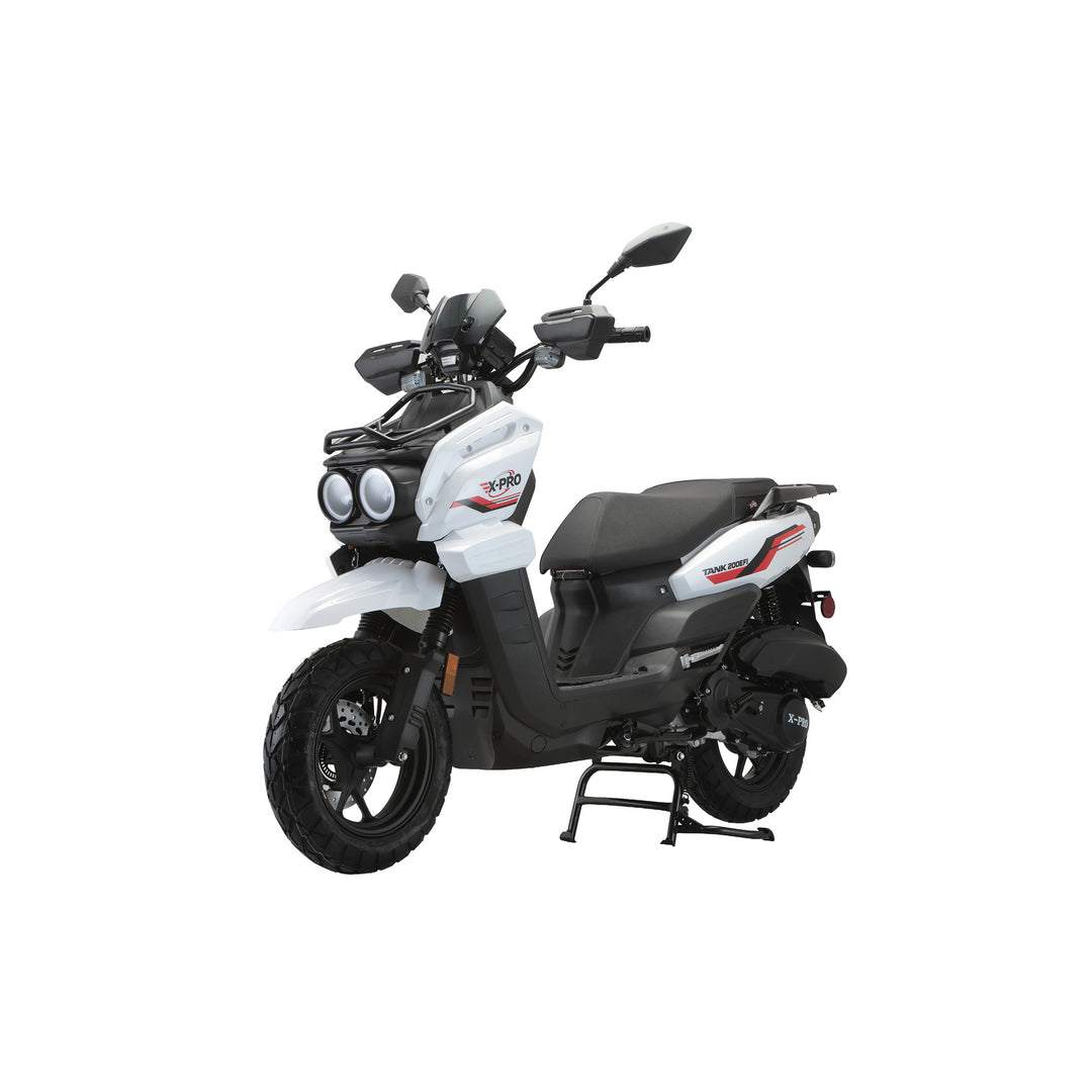 Free Shipping! X-PRO TANK 200 EFI Electronic Fuel Injection Moped Scooter with 12" Alloy Wheels! LED Lights!