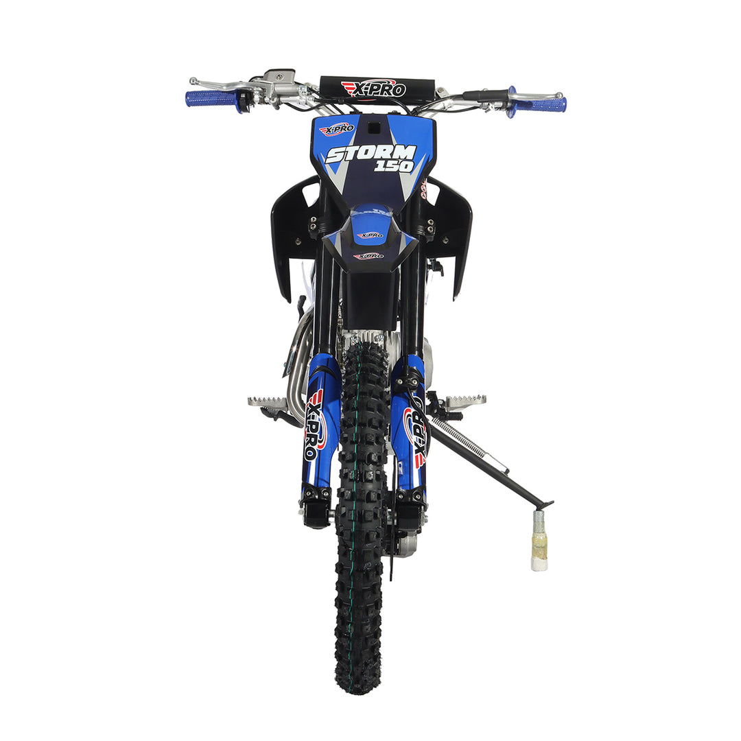 Free Shipping! X-PRO Storm 150 Dirt Bike with 4-Speed Manual Transmission, Electric/Kick Start, Big 19in/16in Tires!