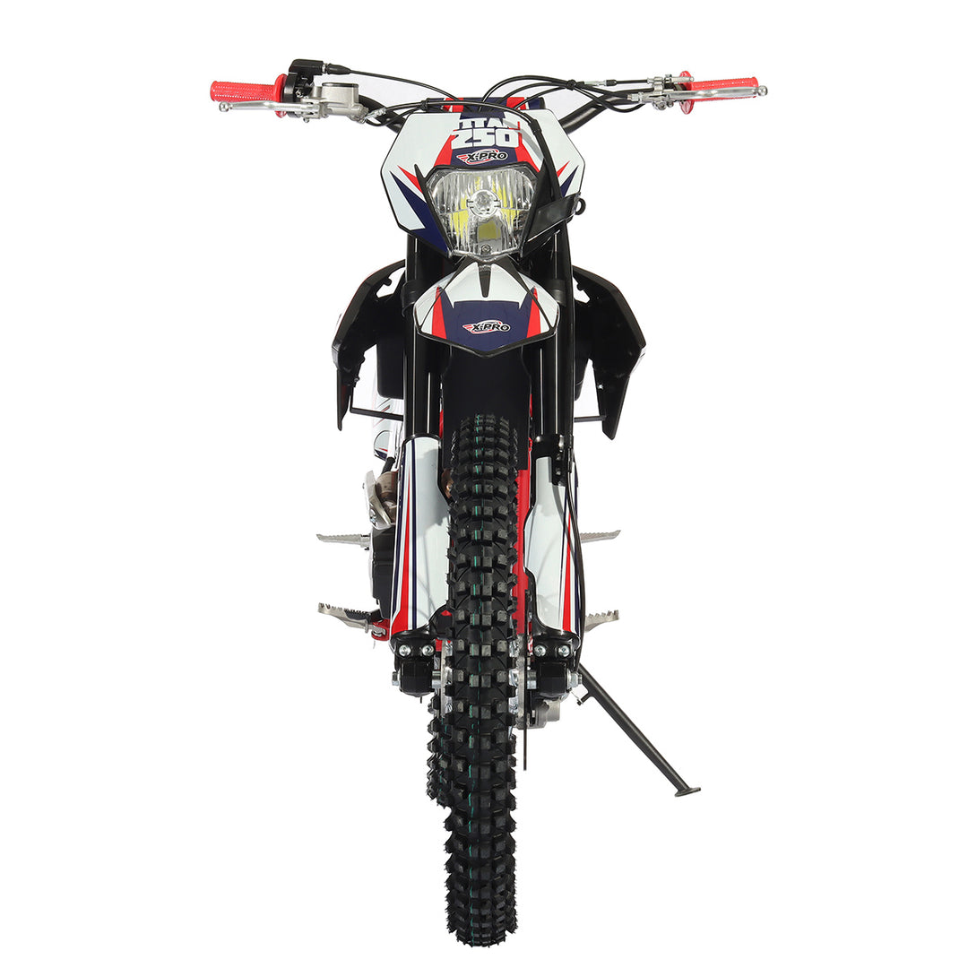 Free Shipping! X-PRO Titan 250cc Dirt Bike with LED Headlight, 5-Speed Manual Transmission, Electric/Kick Start! Big 21in/18in Wheels! Zongshen Brand Engine!