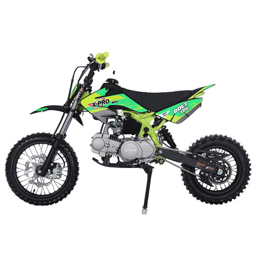 Free Shipping! X-PRO Bolt 125cc Dirt Bike with 4-Speed Manual Transmission, Kick Start, Big 14in/12in Tires! Zongshen Brand Engine!