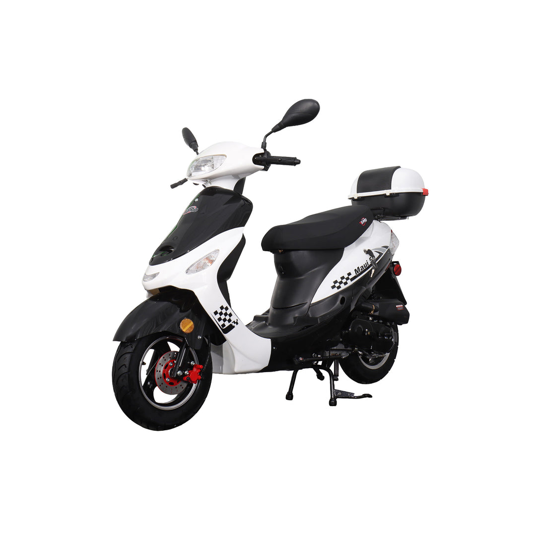 Free Shipping! X-PRO Maui 50cc Moped Scooter with 10" Aluminum Wheels, Rear Trunk, Electric/Kick Start!