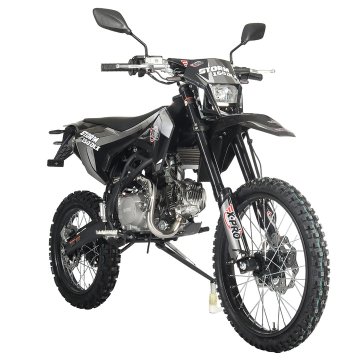 Free Shipping! X-PRO Storm DLX 150 Dirt Bike with All Lights, 4-Speed Manual Transmission, Electric/Kick Start, Big 19in/16in Tires!