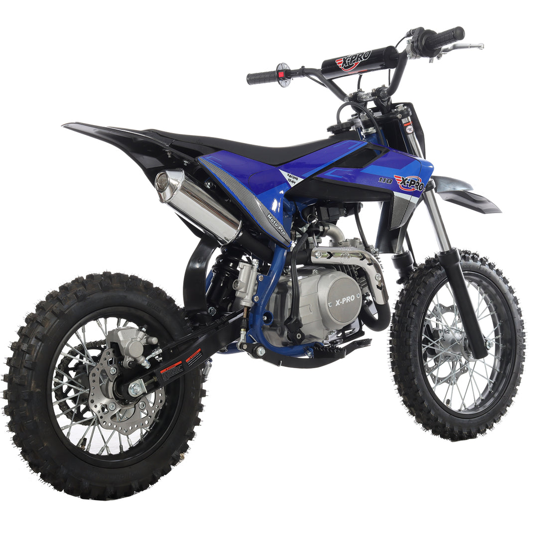 Free Shipping! X-PRO X29 110cc K013 Dirt Bike with Automatic Transmission, Electric Start, Big 14in/12in Tires! Cradle Type Steel Tube Frame!
