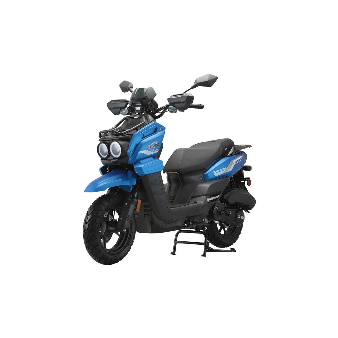 Free Shipping! X-PRO TANK 200 EFI Electronic Fuel Injection Moped Scooter with 12" Alloy Wheels! LED Lights!