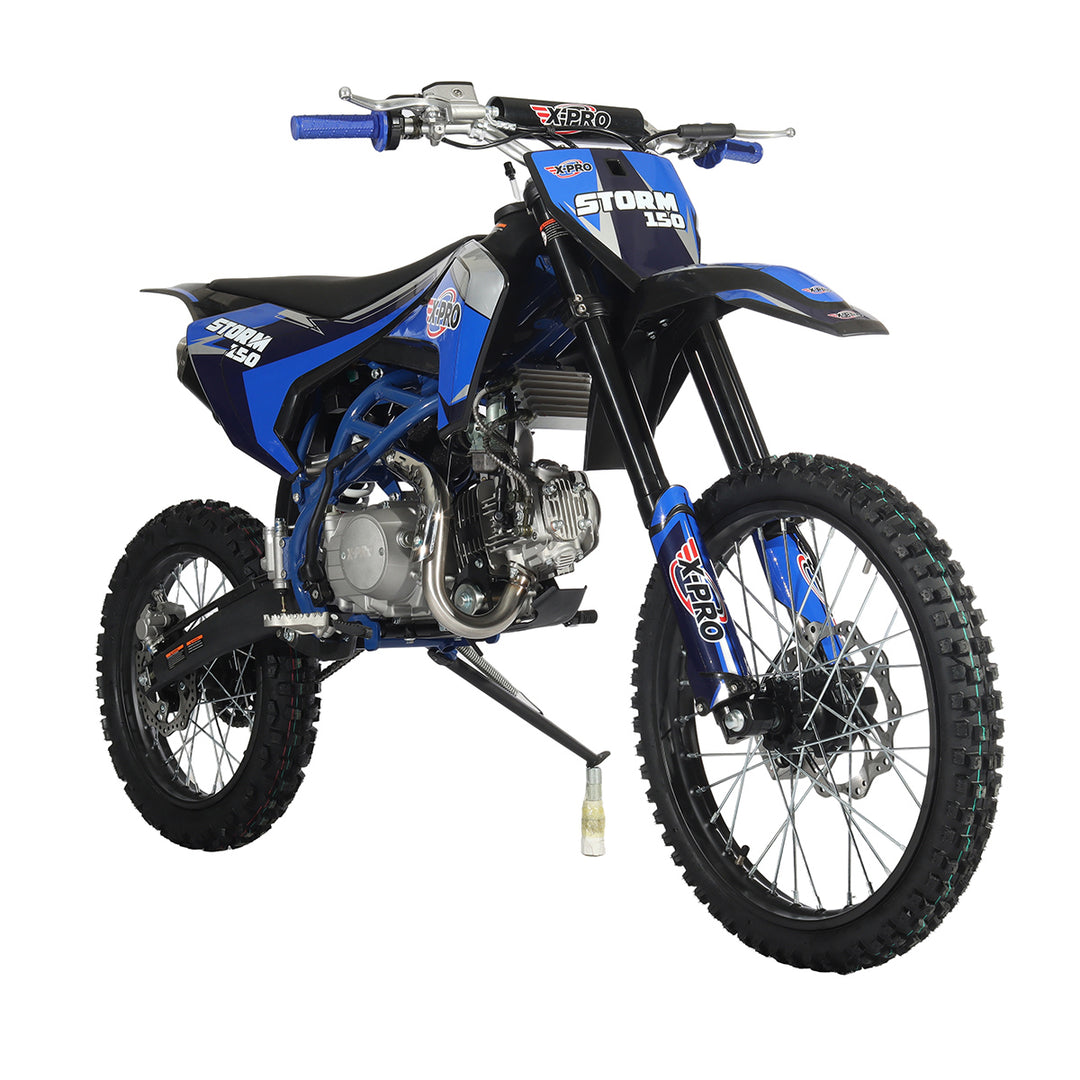 Free Shipping! X-PRO Storm 150 Dirt Bike with 4-Speed Manual Transmission, Electric/Kick Start, Big 19in/16in Tires!