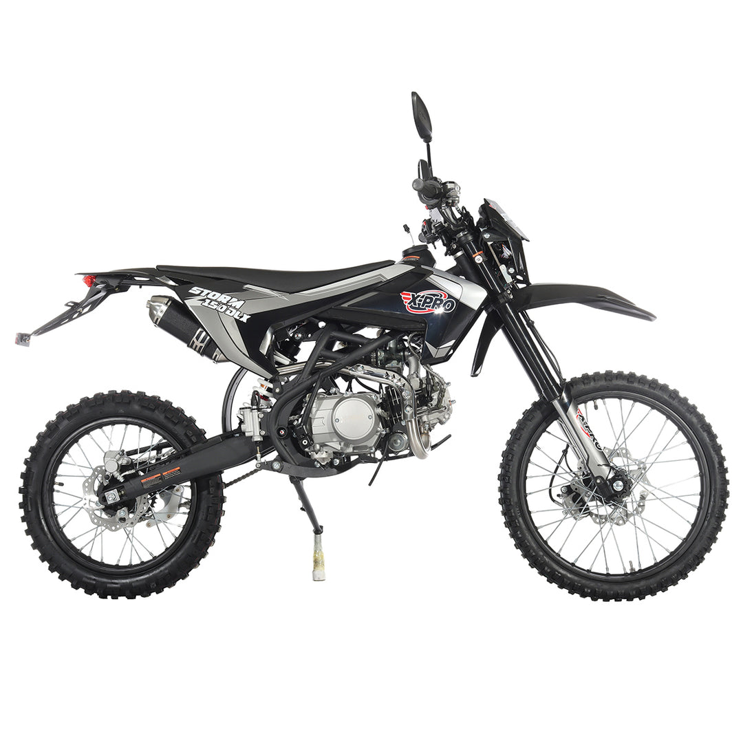 Free Shipping! X-PRO Storm DLX 150 Dirt Bike with All Lights, 4-Speed Manual Transmission, Electric/Kick Start, Big 19in/16in Tires!