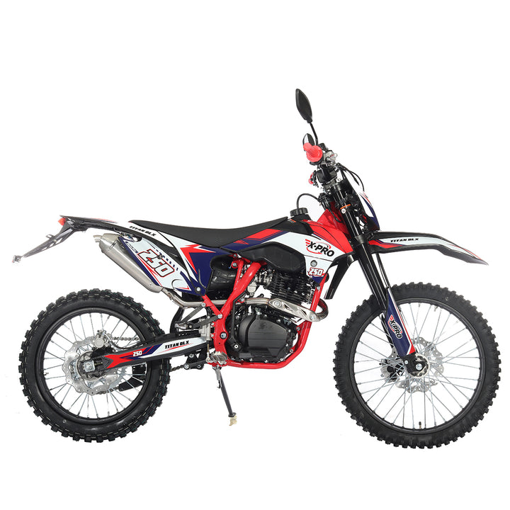 Free Shipping! X-PRO Titan 250 DLX 250cc Dirt Bike with All Lights and 5-Speed Manual Transmission,  Electric/Kick Start! Big 21in/18in Wheels! Zongshen Brand Engine!