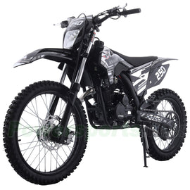 Free Shipping! X-PRO Knight 250 Dirt Bike with LED Headlight, 5-Speed Manual Transmission, Electric/Kick Start! Big 21"/18" Wheels! Zongshen Brand Engine!