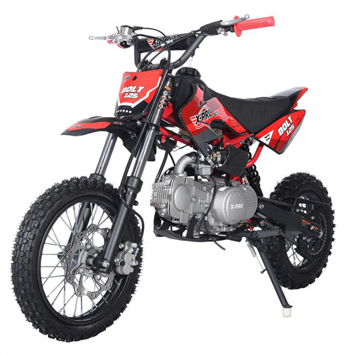 Free Shipping! X-PRO Bolt 125cc Dirt Bike with 4-Speed Manual Transmission, Kick Start, Big 14in/12in Tires! Zongshen Brand Engine!
