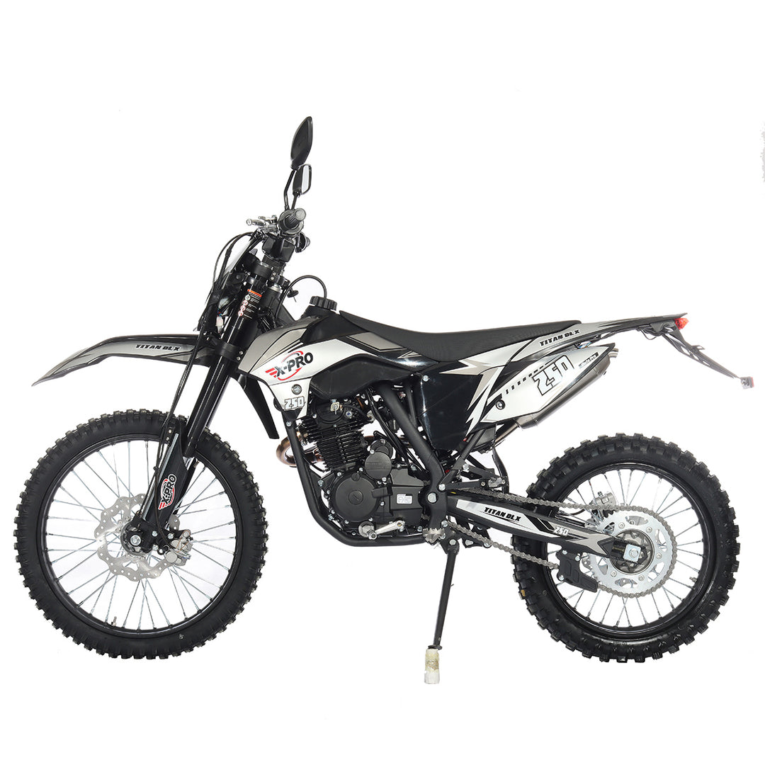Free Shipping! X-PRO Titan 250 DLX 250cc Dirt Bike with All Lights and 5-Speed Manual Transmission,  Electric/Kick Start! Big 21in/18in Wheels! Zongshen Brand Engine!
