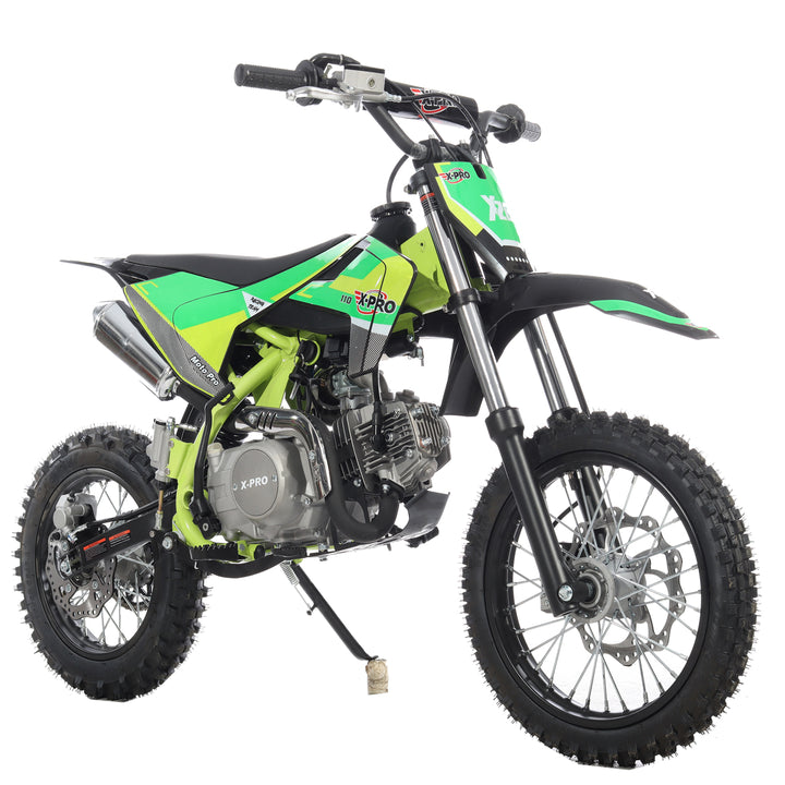 Free Shipping! X-PRO X29 110cc K013 Dirt Bike with Automatic Transmission, Electric Start, Big 14in/12in Tires! Cradle Type Steel Tube Frame!