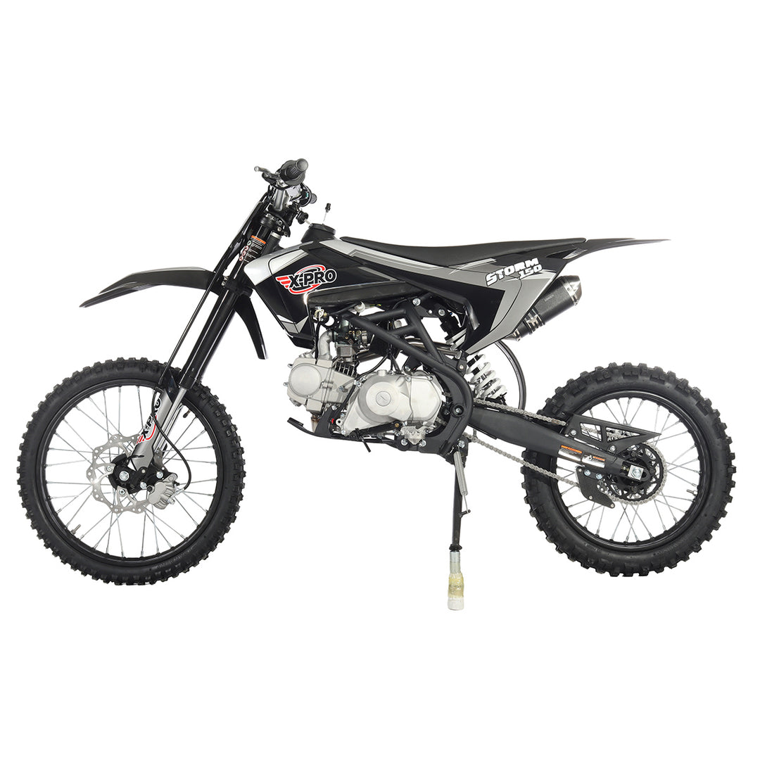 Free Shipping! X-PRO Storm 150 Dirt Bike with 4-Speed Manual Transmission, Electric/Kick Start, Big 19in/16in Tires!