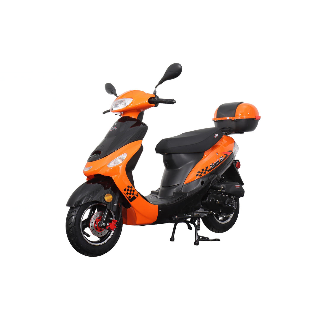 Free Shipping! X-PRO Maui 50cc Moped Scooter with 10" Aluminum Wheels, Rear Trunk, Electric/Kick Start!