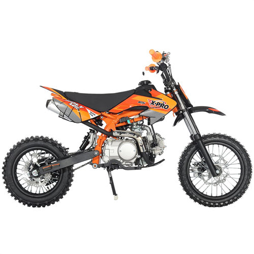 Free Shipping! X-PRO Bolt 125cc Dirt Bike with Automatic Transmission, Electric Start, Big 14in/12in Tires!