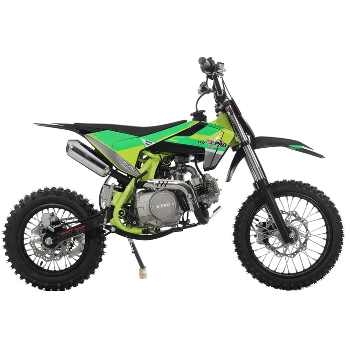 Free Shipping! X-PRO X29 110cc K013 Dirt Bike with Automatic Transmission, Electric Start, Big 14in/12in Tires! Cradle Type Steel Tube Frame!